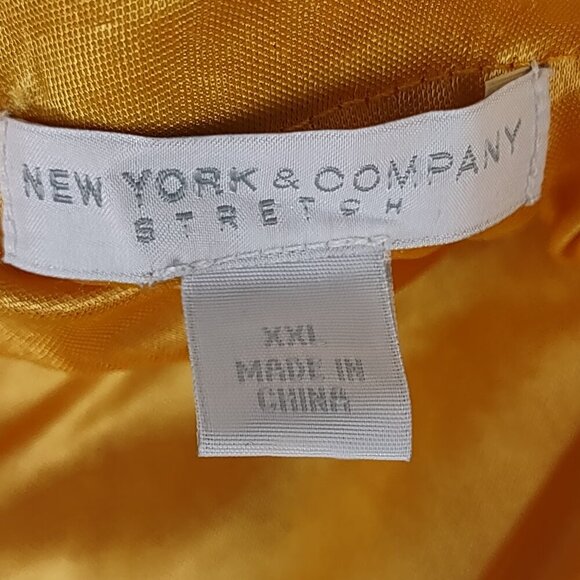 New York & Company Yellow Strapless Stretch Fit & Flare Smocked Waist Dress XXL - Picture 11 of 12